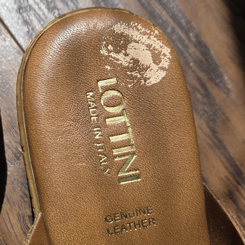 NEW Lottini Suede Boho Wedge Sandals - Camel - Picture 8 of 10